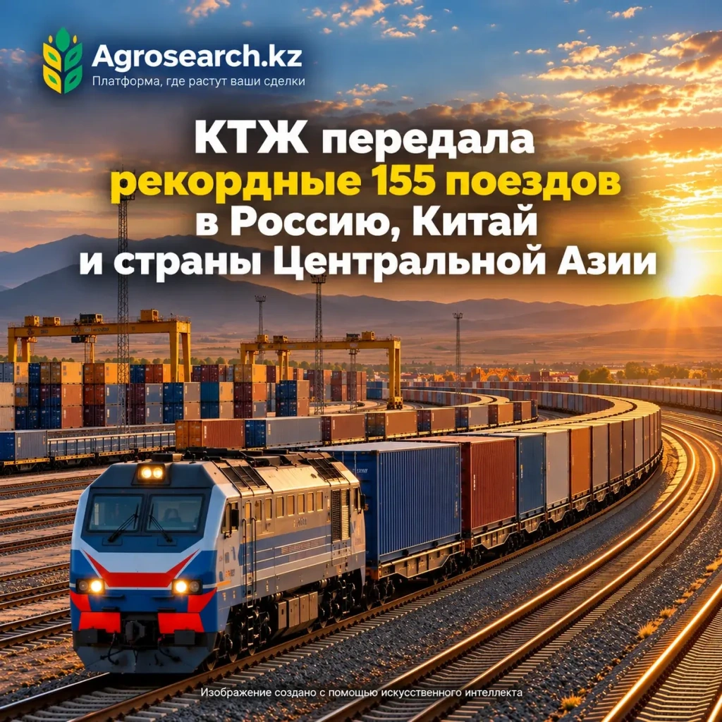 КТЖ передала рекордные 155 поездов в Россию, Китай и страны Центральной Азии